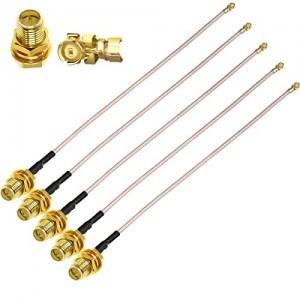 UFL SMA 5 Pack 6inch U.FL/IPX to RP-SMA Female Pigtail Coaxial Low Loss Cable Extension Antenna Coax Cable ET-RG178