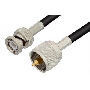 UHF Male to BNC Male Cable 12 Inch Length Using ET-RG223 Coax