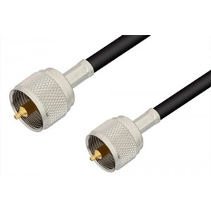 UHF Male to UHF Male Cable 12 Inch Length Using 75 Ohm ET-RG59 Coax, RoHS