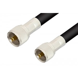 UHF Male to UHF Male Cable 12 Inch Length Using ET-RG214 Coax, RoHS