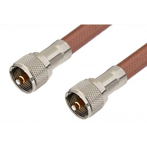 UHF Male to UHF Male Cable 12 Inch Length Using ET-RG393 Coax, RoHS