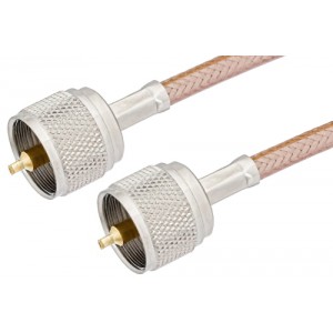 UHF Male to UHF Male Cable 12 Inch Length Using ET-RG400 Coax