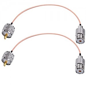 UHF Cable ET-RG316 SO239 Male to Female RF Coax Cable 8inch (20cm) PL259 Jumper Pigtail 50 Ohm for CB Radio 2 Pack