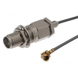 Reverse Thread SMA Female Bulkhead to UMCX Plug Cable 3 Inch Length Using ET-RG178 Coax