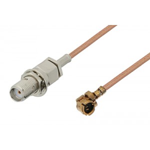 SMA Female Bulkhead to UMCX Plug Cable 3 Inch Length Using ET-RG178 Coax