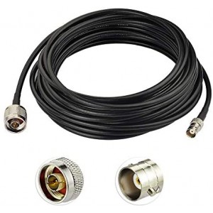 BNC to N Cable N Male to BNC Female Connector ET-RG58 Coaxial Cable 25ft