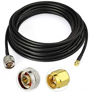 Low Loss N Male to SMA Male with Weatherproof Connectors ET-RG58 Cable（25feet,7.5M） for Celling Antenna