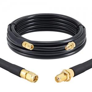 RF 10ft SMA Male to SMA Female Coax Extension Cable 50 Ohm KMR240 Low Loss SMA Coax Cable with SMA Connectors for 3G/4G/5G/LTE/ADS-B/WiFi/RF/Ham/Radio