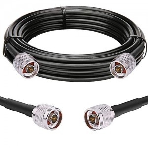 RF KMR240 N Male Cable 10 ft 50 Ohm Low Loss Coax N Male to N Male Connector Extension Cable