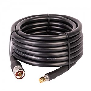 RF SMA Male to N Male Cable 15 ft, KMR400 Low Loss SMA to N Cable for 3G/4G/LTE/ADS-B/Ham/GPS/WiFi/RF Radio to Antenna Use(NOT rp SMA Male)