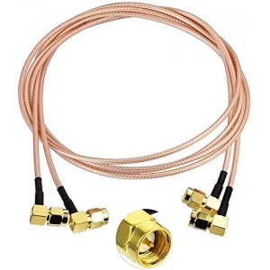 2PCS SMA Male Right Angle to SMA Male Right Angle Coax Cable with 30cm/12'' ET-RG316 Adapter Cable(Pack of 2)