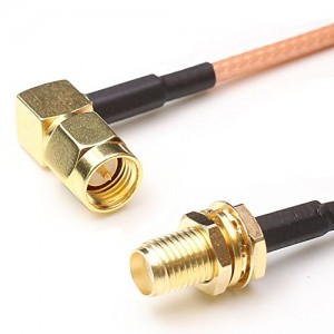 SMA Male to Female Cable SMA Right Angle Bulkhead Connectors SMA Coax ET-RG316 Cable for WiFi/Ham Radio/GPS/3G 4G LTE Antenna,LNA and etc