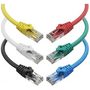 CAT6 Ethernet Cable (6 Feet) LAN, UTP (1.8 m) CAT 6 RJ45, Network, Patch, Internet Cable - 6 Pack (6 ft)