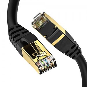 Cat8 Ethernet Cable Outdoor&Indoor 30FT High Speed 26AWG Cat8 LAN Cable Waterproof UV Resistant with Gold Plated RJ45 40Gbps