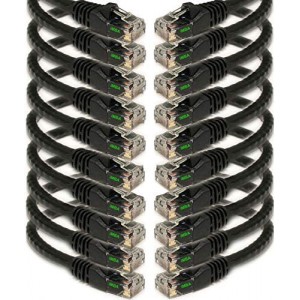 3' Cat5e Network Ethernet Patch Cable, 10 Pack, Black (CAT5-03BK-10PK)