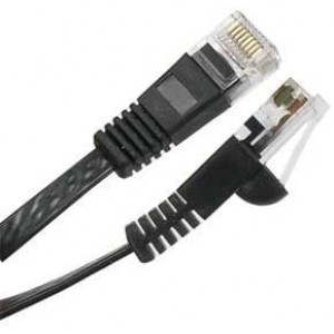 Flat Ethernet Cable - Cat6 35 Feet (Ft) Ultraflat Network Patch Cord Black