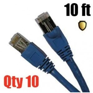 - Pro iMBA Series Patch Cable - Cat6 Shielded Patch Cable Molded Blue - 10 Feet (10 PACK)