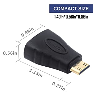 Ebeestock Mini HDMI Male to HDMI Female Adapter