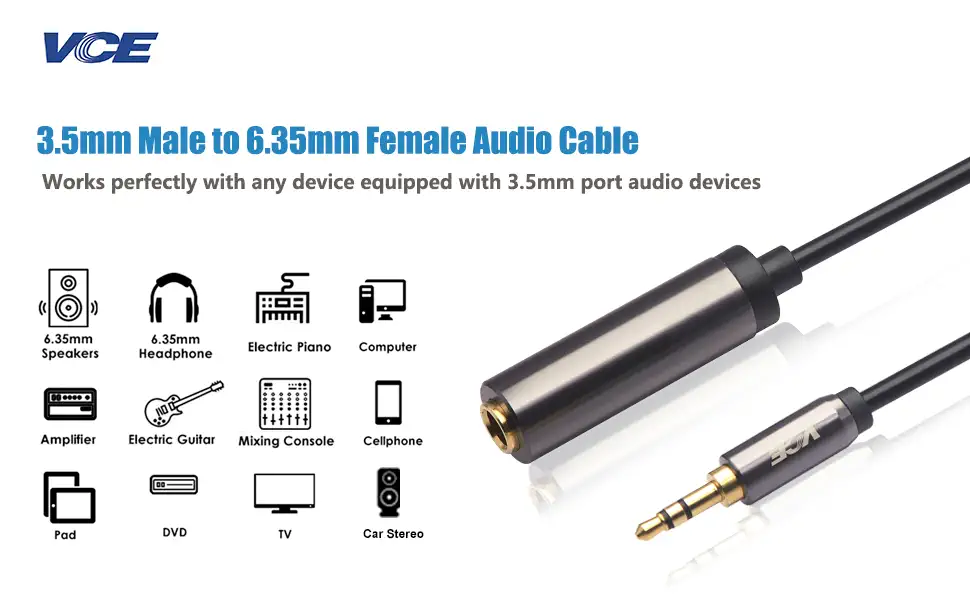 3.5 TO 6.35 AUDIO CABLE