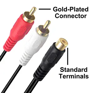 RCA FEMALE TO 2 RCA MALE ADAPTER