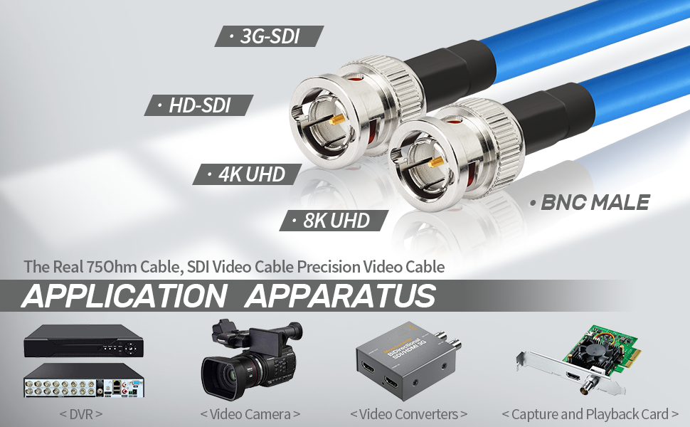 3G/6G/12G/HD-SDI Cable BNC to BNC Digital Video Cable(Belden 1694A )