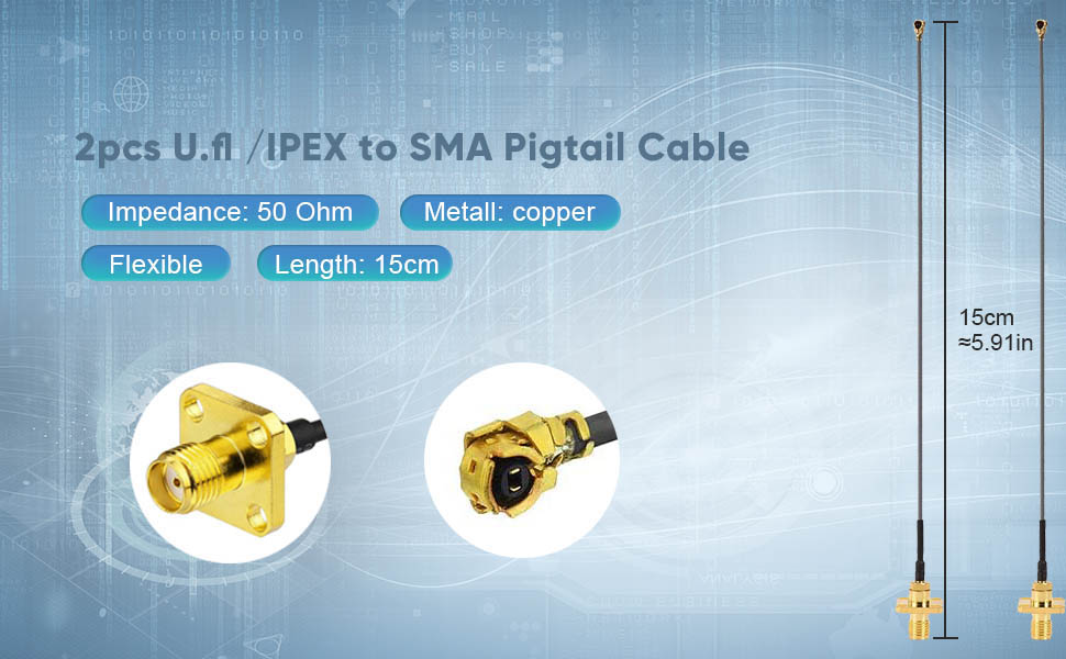 SUPERBAT 6" U.FL to SMA Cable IPEX to SMA Cable Pigtail