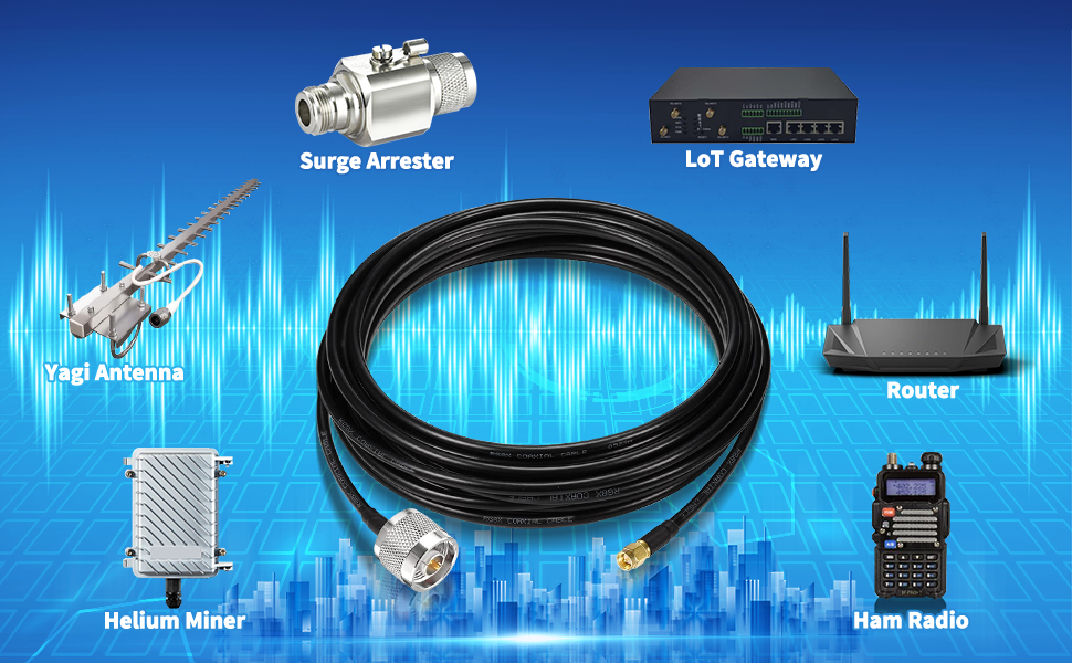 SUPERBAT N Type to SMA Cable SMA Male to N Male outdoor/indoor Extension Cable 